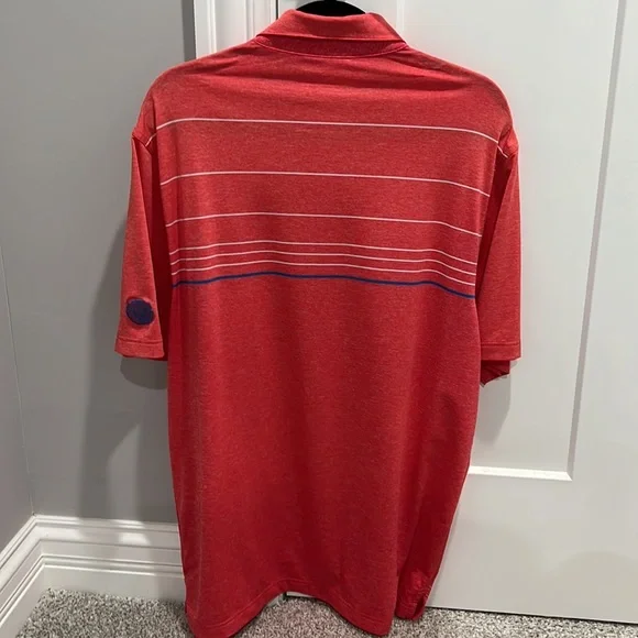 Vineyard Vines Red, White, Blue Striped Polo - Large - Medinah CC Logo - Picture 4 of 4